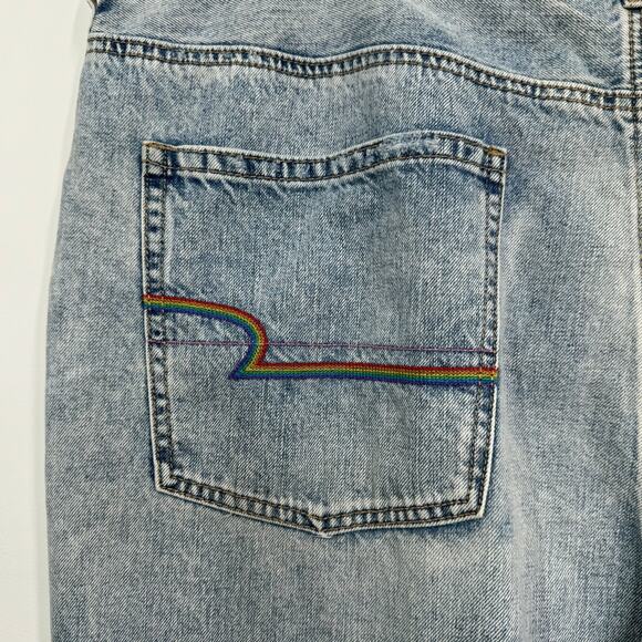 American Eagle Outfitters Pride 90s Boyfriend Jeans Blue Rainbow Casual Size 24 - Picture 2 of 11